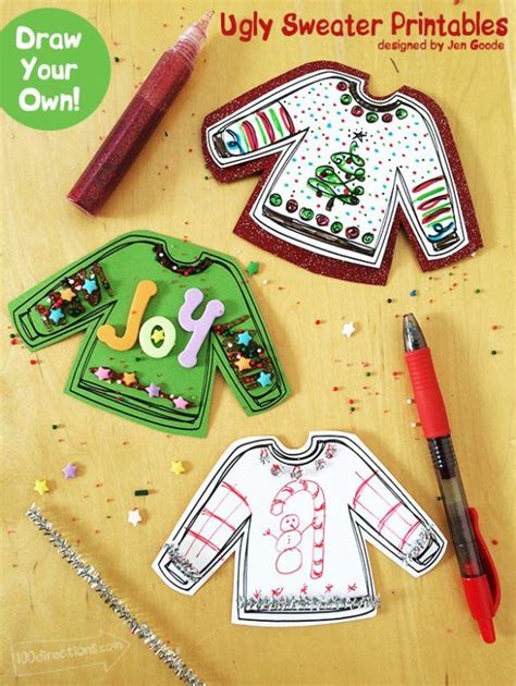 ugly sweaters printable   ugly sweater party crafts