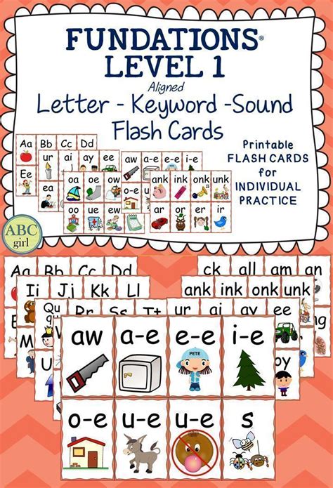 fundations level  flash cards great   home support