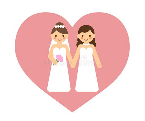 Lesbian Wedding Couple Stock Vector Illustration Of Veil 56455407