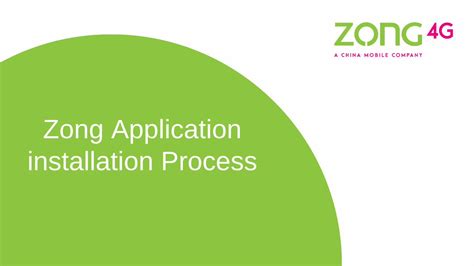 zong application installation process zong application