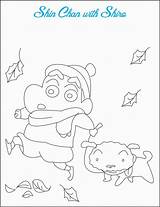 Coloring Shin Chan Pages Kids Drawing Print Pdf Sister Comments sketch template