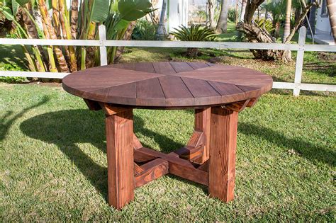 sunset patio table built   decades  redwood