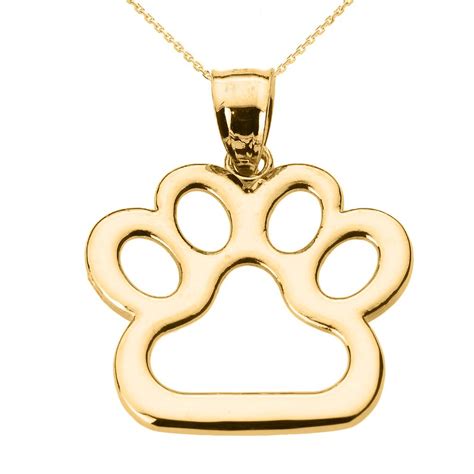 yellow gold dog paw print pendant necklace pendant necklace womens