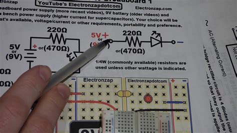 electronics schematic  breadboard  basic breadboard   electronzap youtube