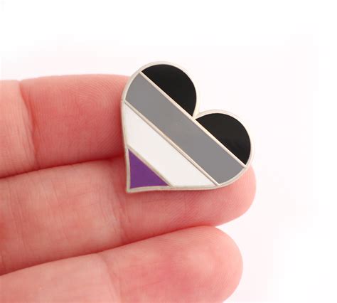 asexual flag heart enamel pin compoco