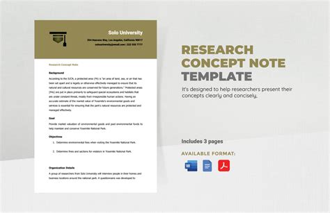 research concept note template  word  google docs