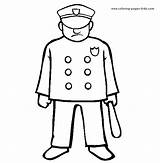 Coloring Police Pages Policeman Jobs People Kids Printable Man Clipart Color Family Officer Online Uniform Occupations Uniforms Sheets Drawing Sheet sketch template