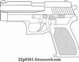Sig Sauer Switzerland P225 Clipart Clip Illustration P228 Illustrations Fotosearch sketch template