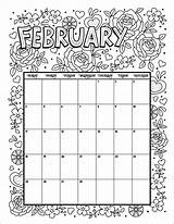 Calendar Coloring February Pages Printable Kids Theme Flower Feb Print 2021 Monthly Calender Template Woojr Months Sheets Jr Printables Activities sketch template