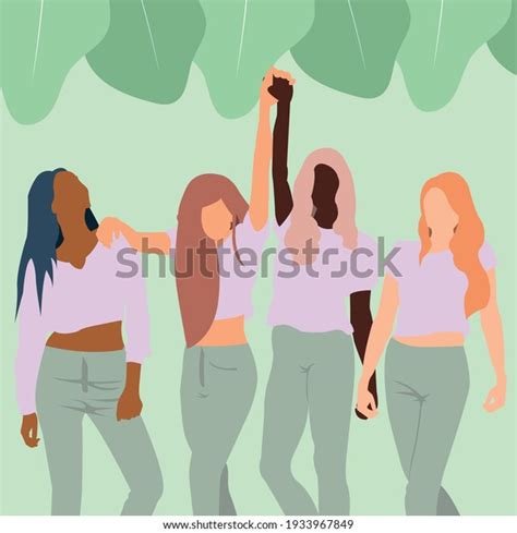 women different nationalities same clothes vector stock vector royalty