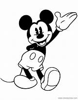 Mickey Classic Coloring Pages Mouse Waving Disney Disneyclips Funstuff sketch template