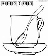 Dishes Coloring Pages sketch template