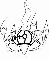 Pokemon Chandelure Coloring Pages Drawings Pokémon Morningkids sketch template