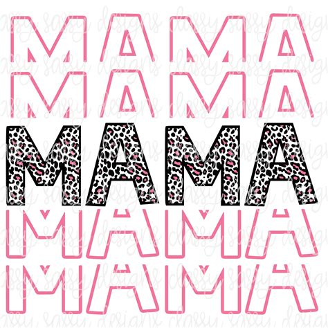 mama stacked letters mothers day png svg instant  etsy