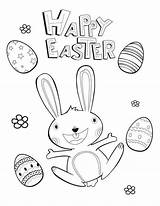 Easter Coloring Happy Pages Kids Printable Bunny Printables Print Fun Colouring Color Sheets Crafts Egg Bestcoloringpagesforkids Make Animal Activities Clipart sketch template