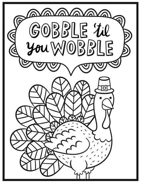 thanksgiving coloring pages  adults kids happiness  homemade