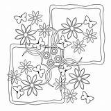 Fiori Decorativi Monocromatico Floreale Floreali Strutture Farfalle sketch template