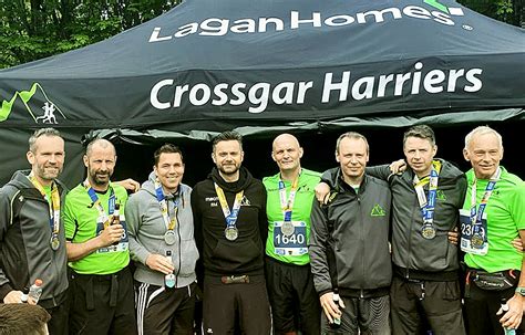 crossgar harriers   squad     marathon mourne observer