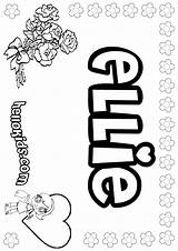 Coloring Pages Ellie Girls Name Color Names Hellokids Girly sketch template