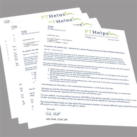 physical therapy marketing letter  physicians pt referral machine