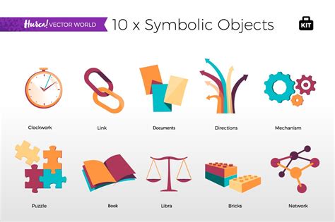 symbolic objects vector world icons creative market