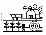 Coloring Pages Tractor Colouring Farm Comments sketch template