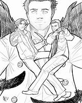 Coloring Pages Supernatural Tv Color Sketch Sam Book Printable Dean Spn Castiel Print Colouring Books Team Will Adult Cute Fan sketch template