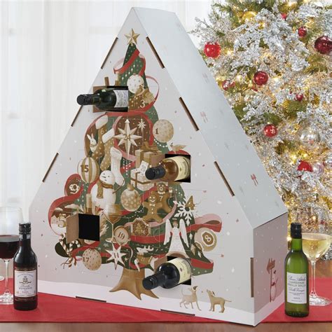 wine advent calendar shaped   christmas tree popsugar food