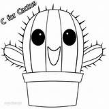 Cactus Coloring Pages Kids Cool2bkids Printable Cute Colouring Sheets Kawaii Drawing Book Preschool Cacti Online Model Choose Board sketch template