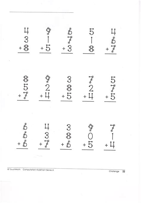 printable touch point math worksheet printable word searches