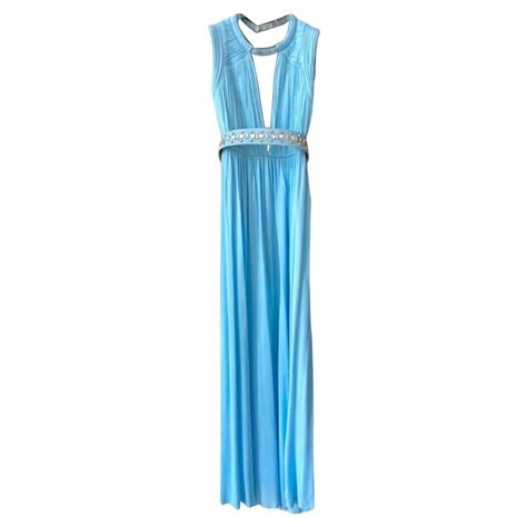 12 310 new versace one shoulder blue silk gown at 1stdibs