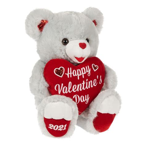 celebrate valentines day large sweetheart teddy bear  gray