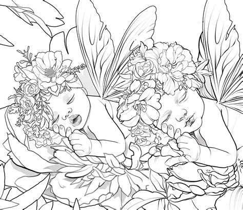 coloring pages  babys  faireys