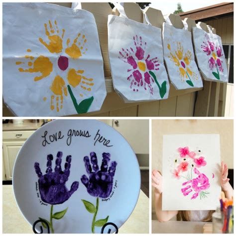 hand print flower crafts growing a jeweled rose