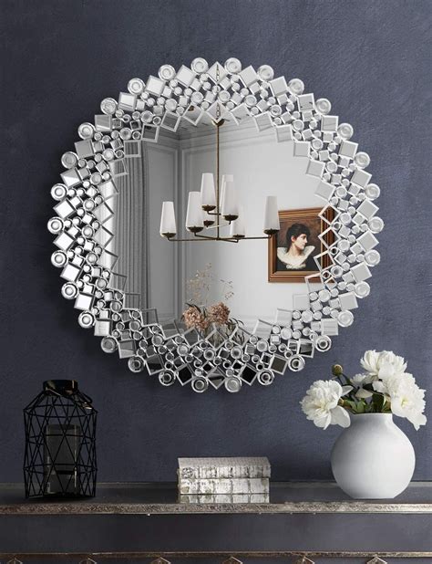 Muausu Round Decorative Wall Mirror Gorgeous Luxury Mirrors For