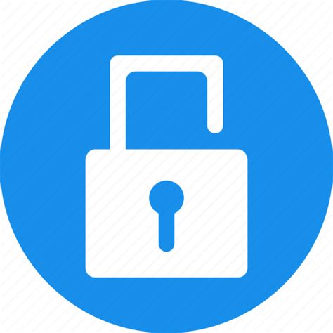 Blue Lock Locked Password Privacy Protected Unlock Icon