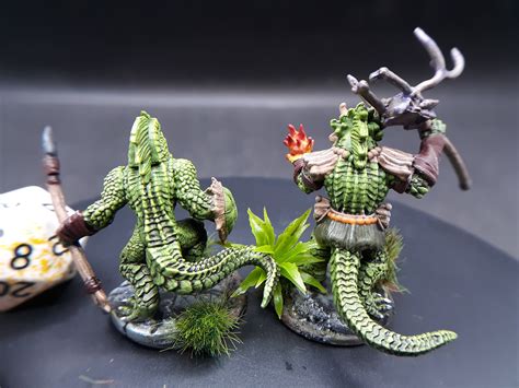 paint lizardfolk sets miniature hand painted dungeons etsy