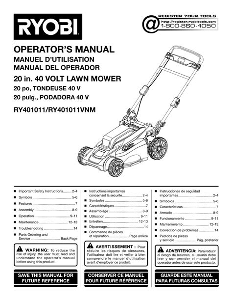 ryobi ry  owners manual manualzz