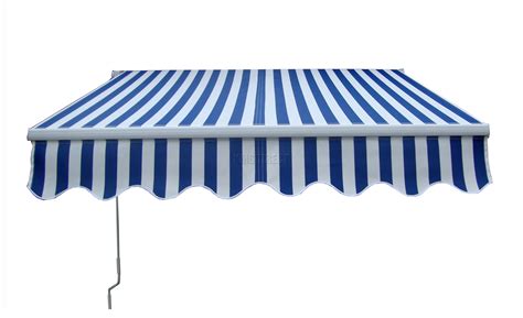 patio manual retractable awning canopy sun shade shelter blue white    ebay