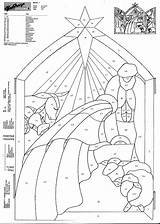 Nativity Christmas Stained Glass Coloring Pages Patterns Color Number Scene Manger Colouring Créche Noel Scenes Crafts Pattern Printable Choose Board sketch template