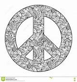 Peace Zentangle Mandala sketch template