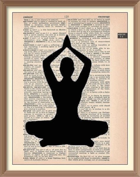 items similar  yoga pose silhouette vintage dictionary art print