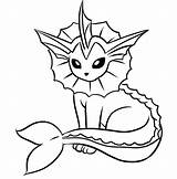 Pokemon Vaporeon Coloring Pages Printable Kids Categories sketch template