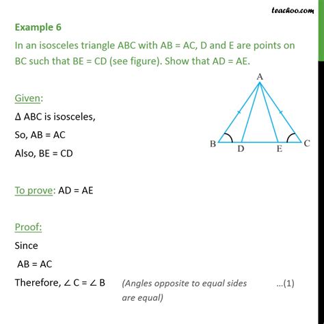 Example 6 In An Isosceles Triangle Abc With Ab Ac Examples
