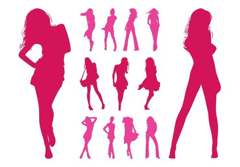 fashion models silhouettes set download free vector art