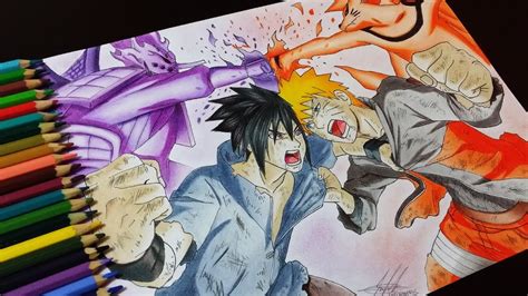 Drawing Naruto Vs Sasuke Batalha Final Naruto Vs Sasuke