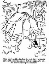 Camping Coloring Pages Printable Kids Tent Color Family Preschoolers Preschool Dover Publications Activity Print Sheets Dog Clipart Circus Colouring Kleurplaat sketch template
