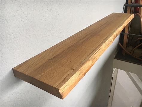 bolcom zwevende houten wandplank boekenplank boomstam  cm zwevend plank muur eikenhout eiken