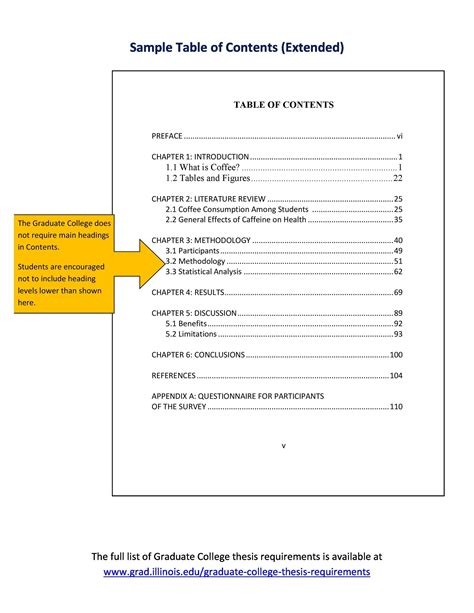 mla format table  contents sample