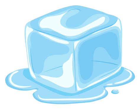 cartoon ice cube melting